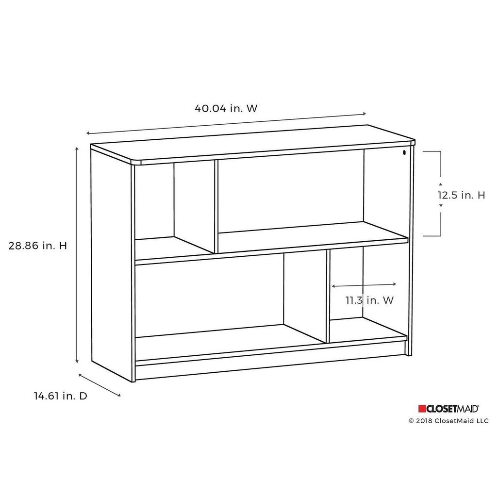 White 2-Tier Offset Bookcase X6257