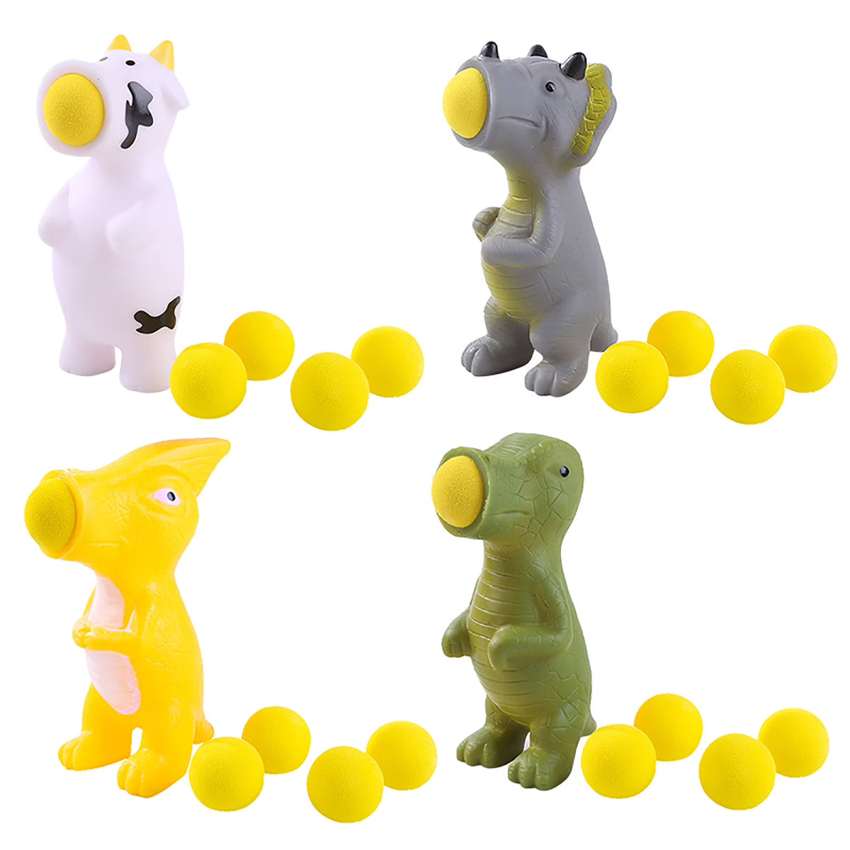 Cow Ball Blaster Animal Popper Toys With 5 Foam Balls U7950