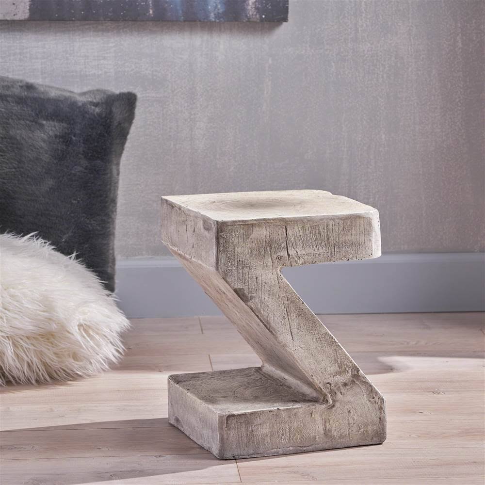 16 in. Light Gray Concrete Accent Table K1765