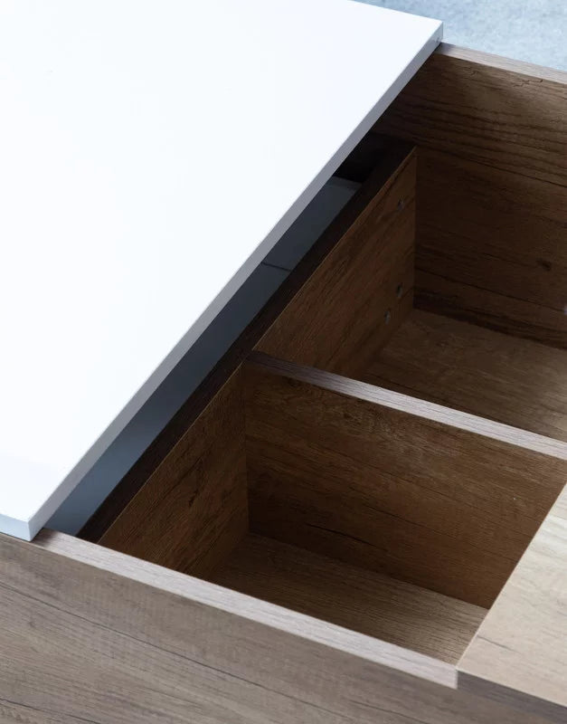 Light Brown Wood Coffee Table with 2 Drawers A9804