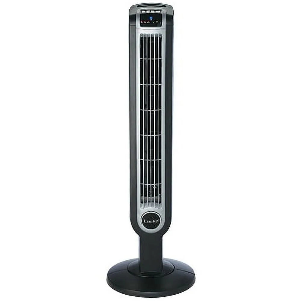 Black 3-Speed Oscillating Tower Fan with Remote B6669