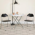 2 Pack Black Vinyl Metal Folding Chair with Carrying Handle L476406