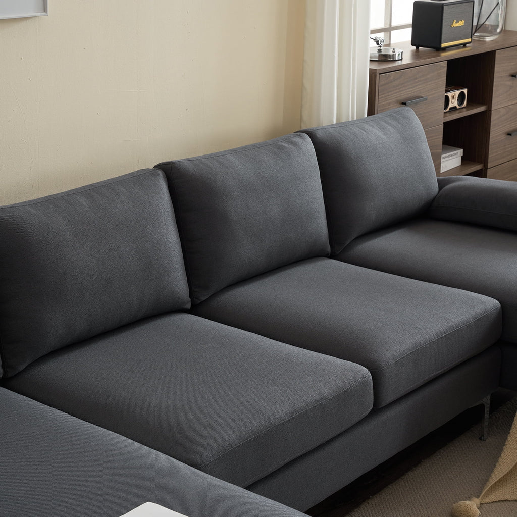 Dark Gray U-Shaped 4-Seat Modular Sofa Q335699