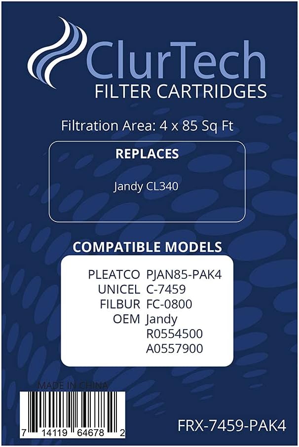 4 Pack Replacement Pool Spa Filter Cartridge, White B2812