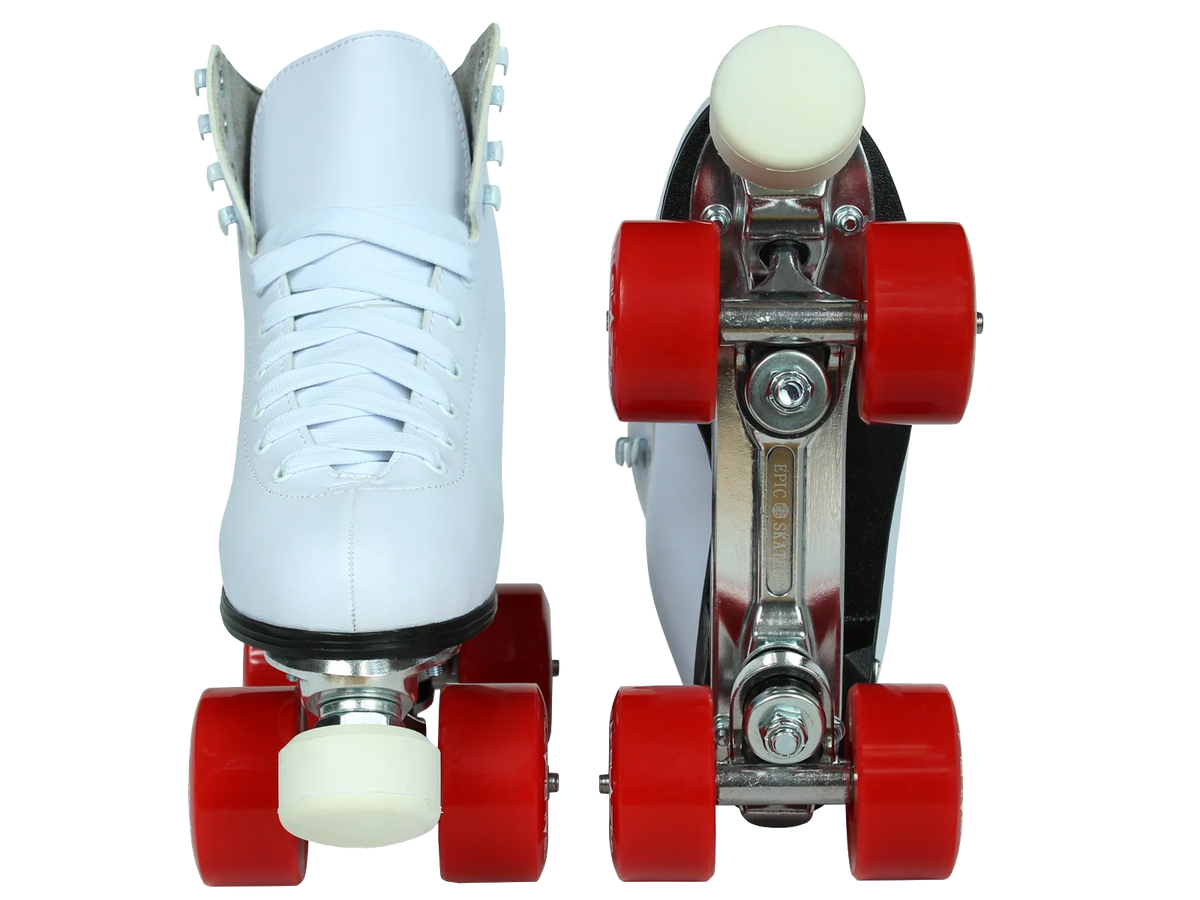 White/Red Quad Roller Skates Package I133544
