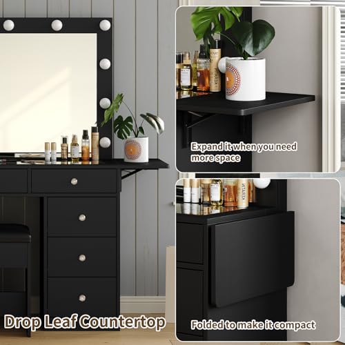 Vanity Desk with Mirror and 9 Drawers T33978