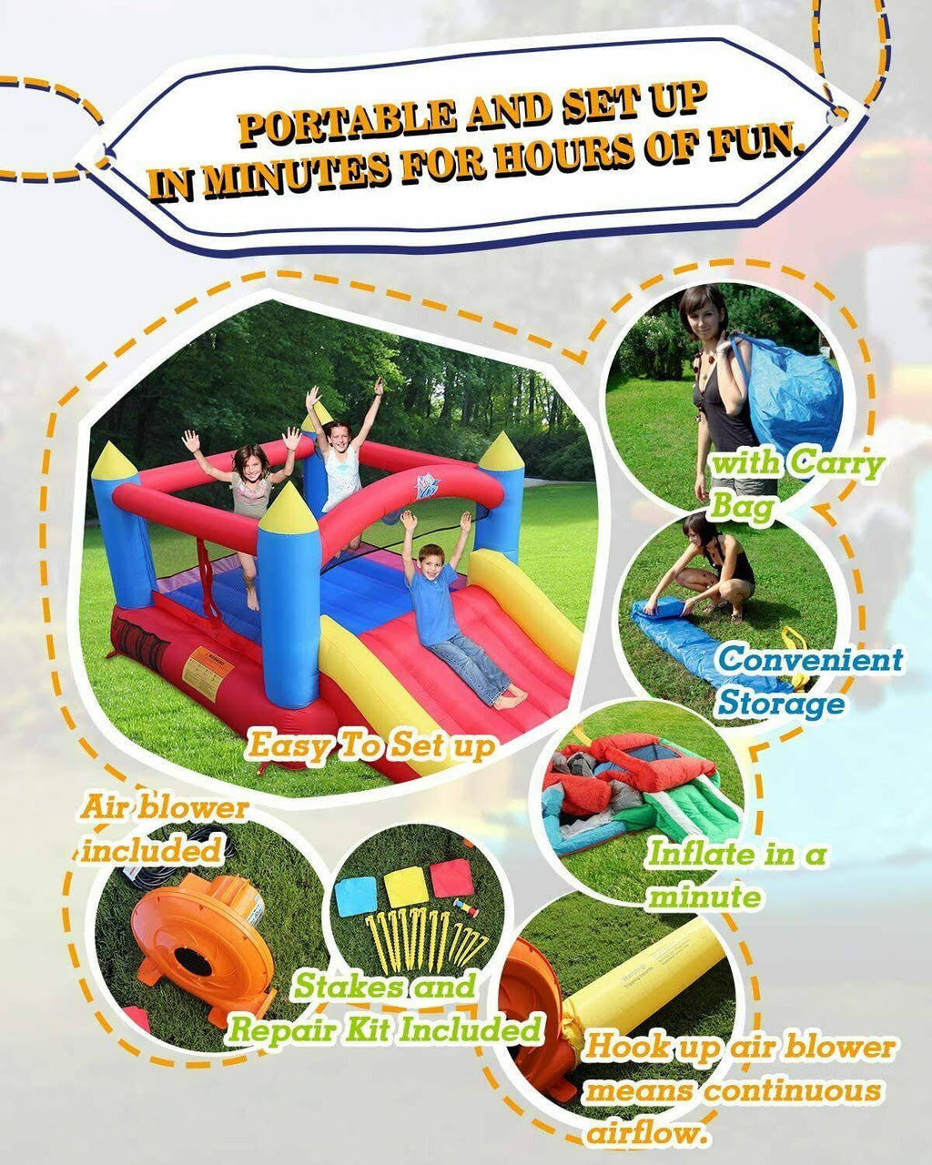 Inflatable Bounce House with Slide T586222