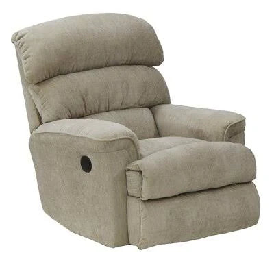 Beige Chenille Power Rocker Recliner Y6401