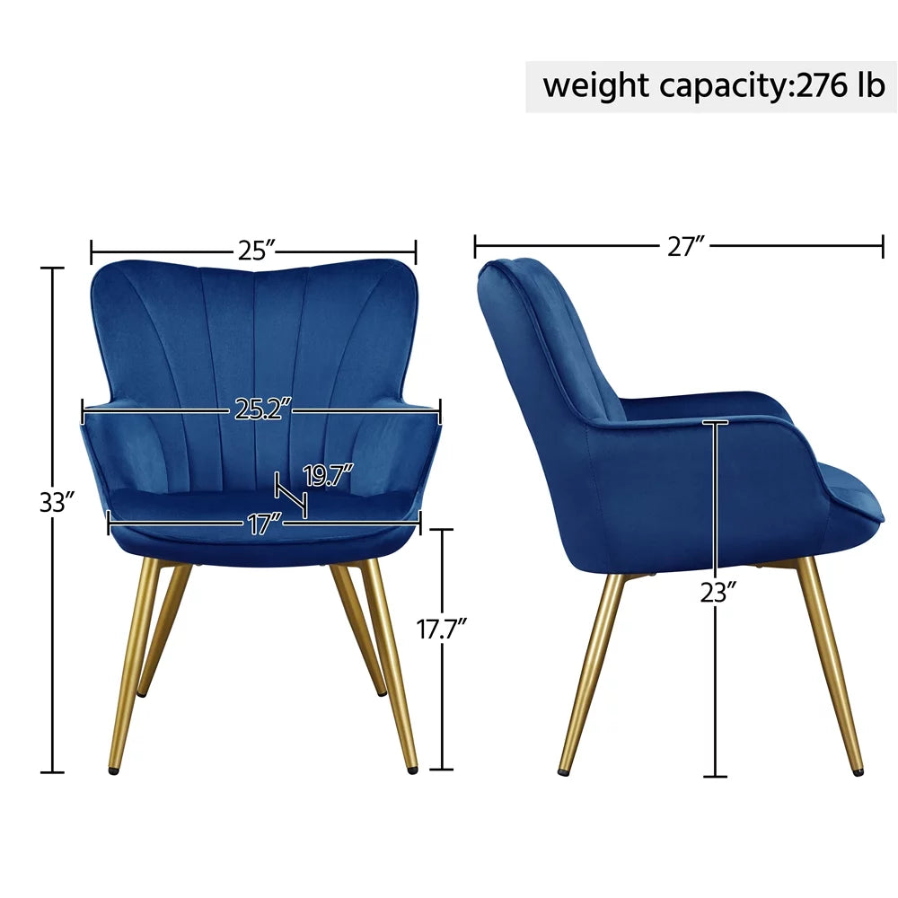 Blue Velvet Upholstered Accent Chair M9854