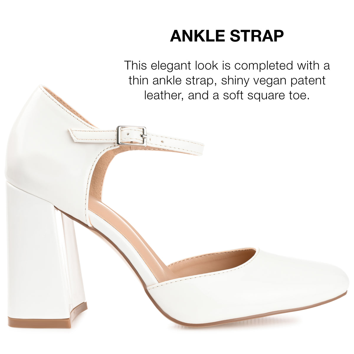 Womens Wide Width Mary Jane Mid Block Heel Square Toe Pumps B886562