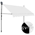 Manual Retractable Awning with LED Outdoor Door Canopy Sunshade Shelter Cream 118.1 Inch R471