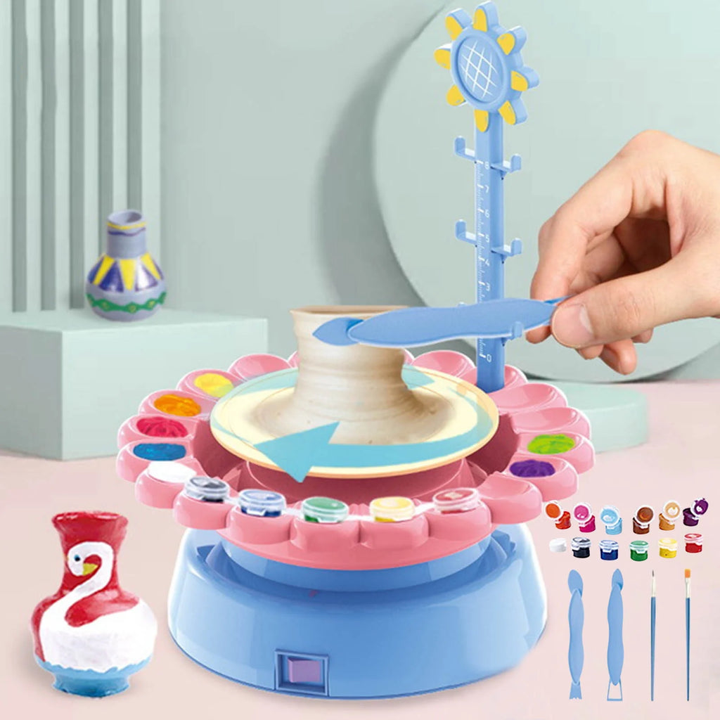 DIY Handmade Creative Soft Slime Electric Pottery Wheel Art Craft Kit Machine X433