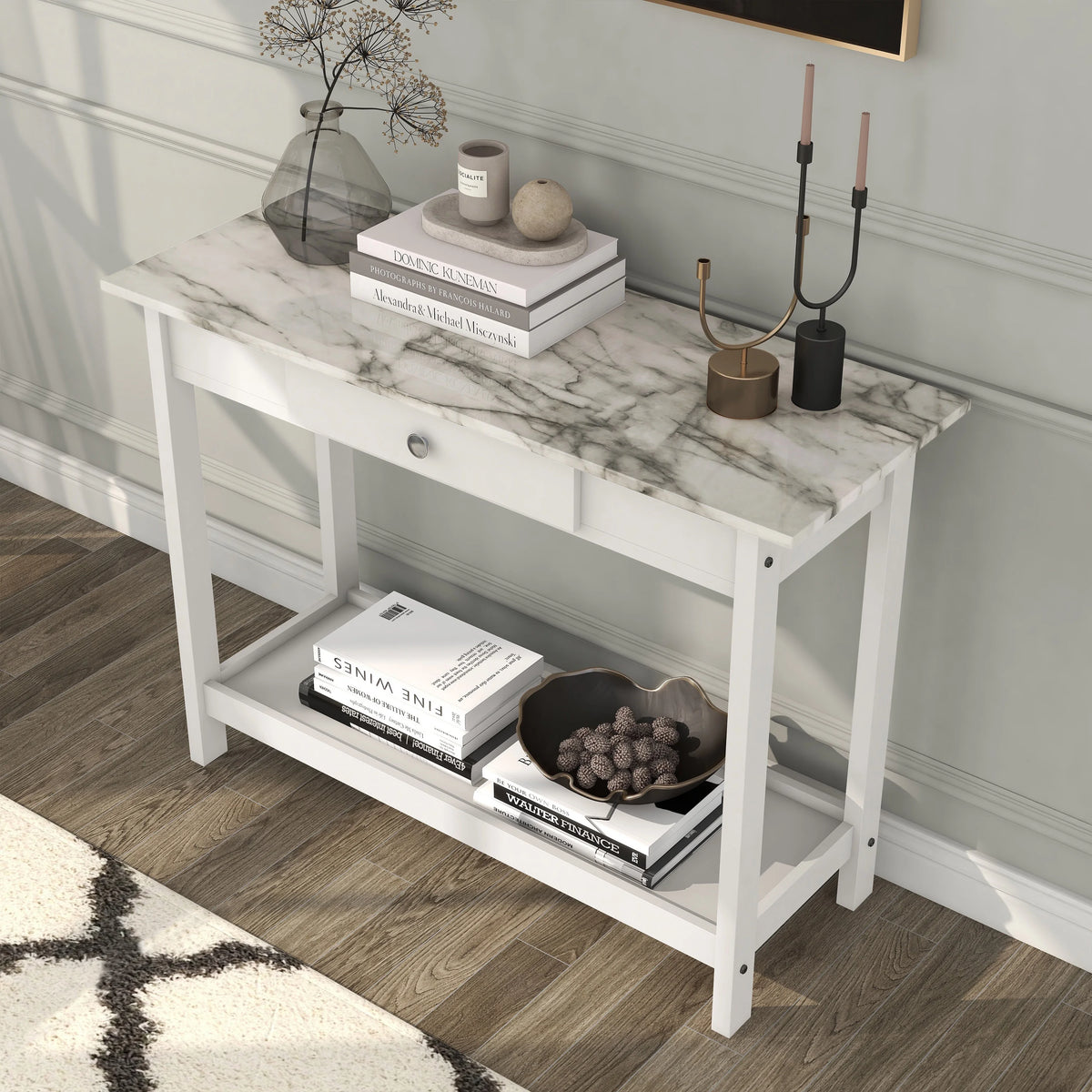 White Wood Sofa Table Z6748