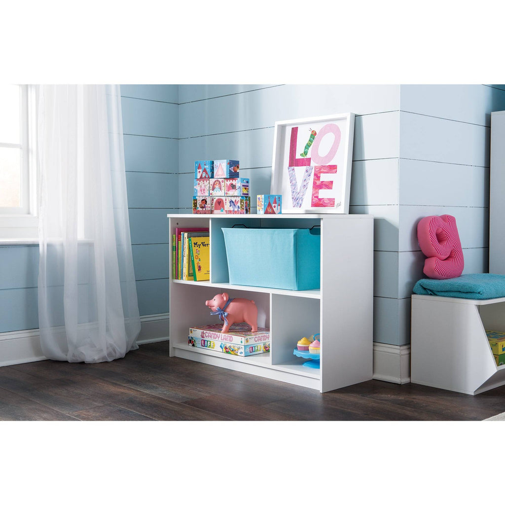 White 2-Tier Offset Bookcase X6257