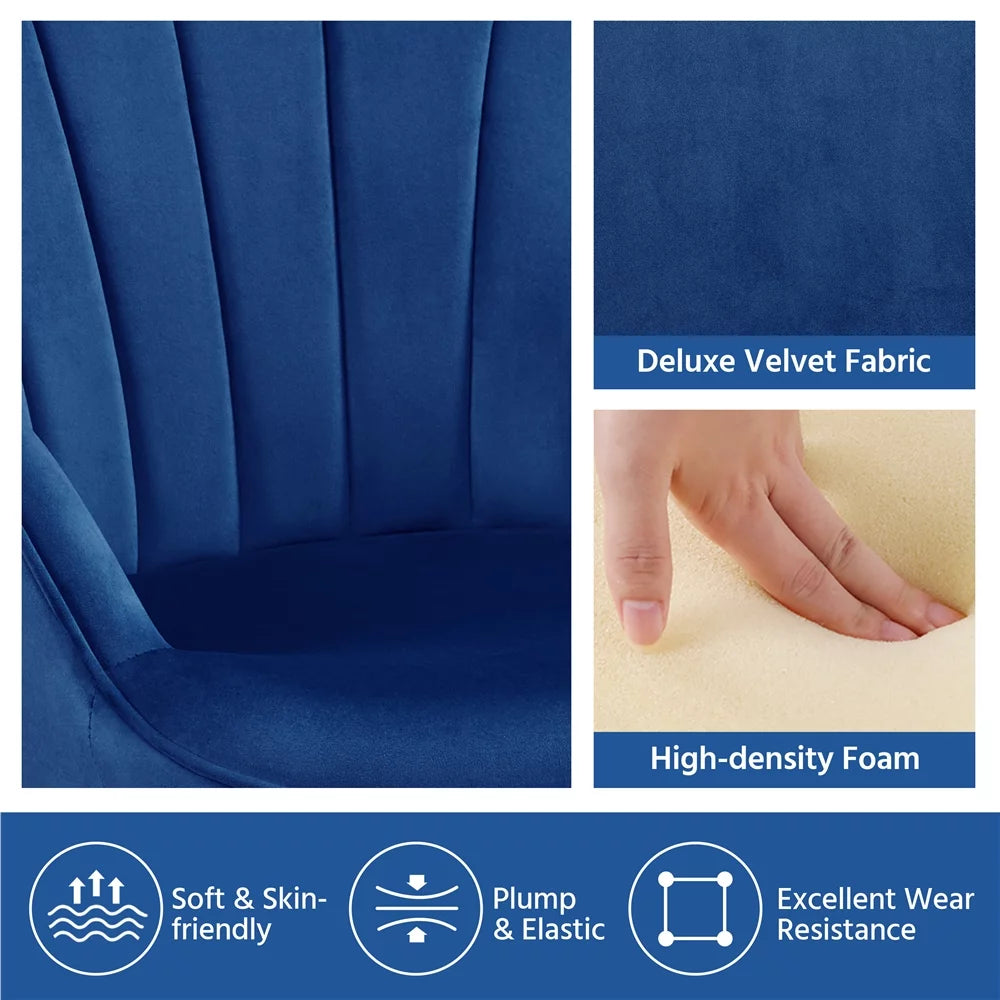 Blue Velvet Upholstered Accent Chair M9854