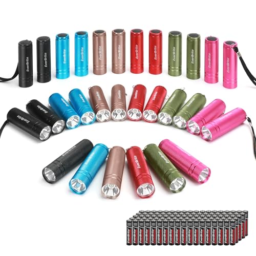 30 Pack Mini Aluminum LED Flashlight Set with Lanyard E43166
