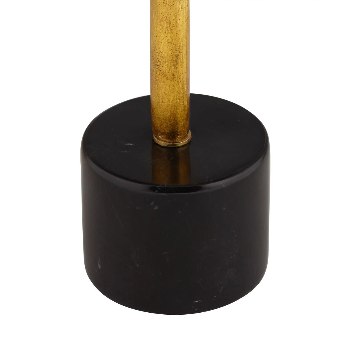 Gold Leaf Table Lamp with Black Drum Shade B58518