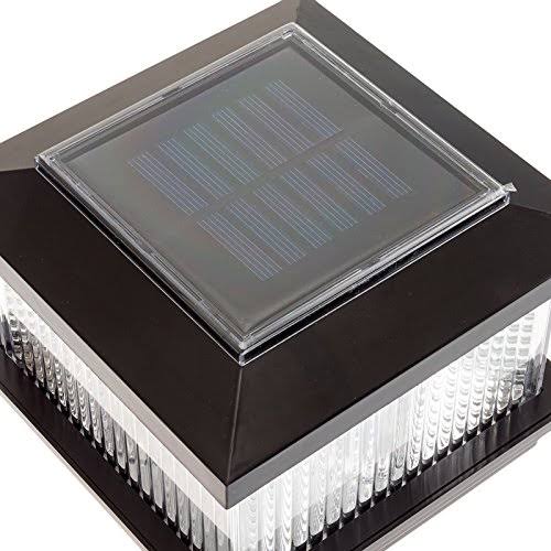 Black 5 inch x 5 inch Solar LED Post Cap Light (2 Pack) J278176
