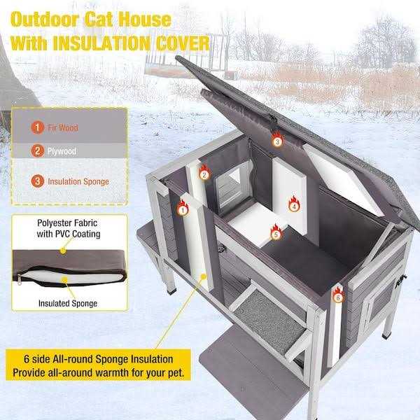 Insulated Outdoor Cat House D165043