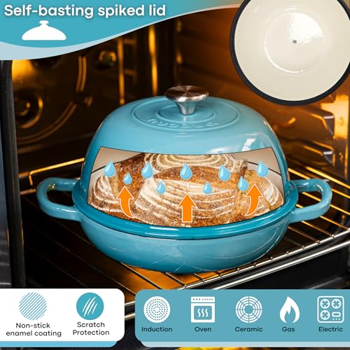 Enamelled Cast Iron Dutch Oven Pot, Dark Blue, 6 Quarts Q559344