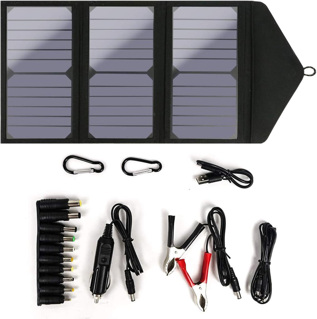 25W Waterproof Foldable Solar Panel Charger with 2-Port USB Y432