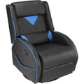 Black/Blue Leather Gaming Recliner Chair I947