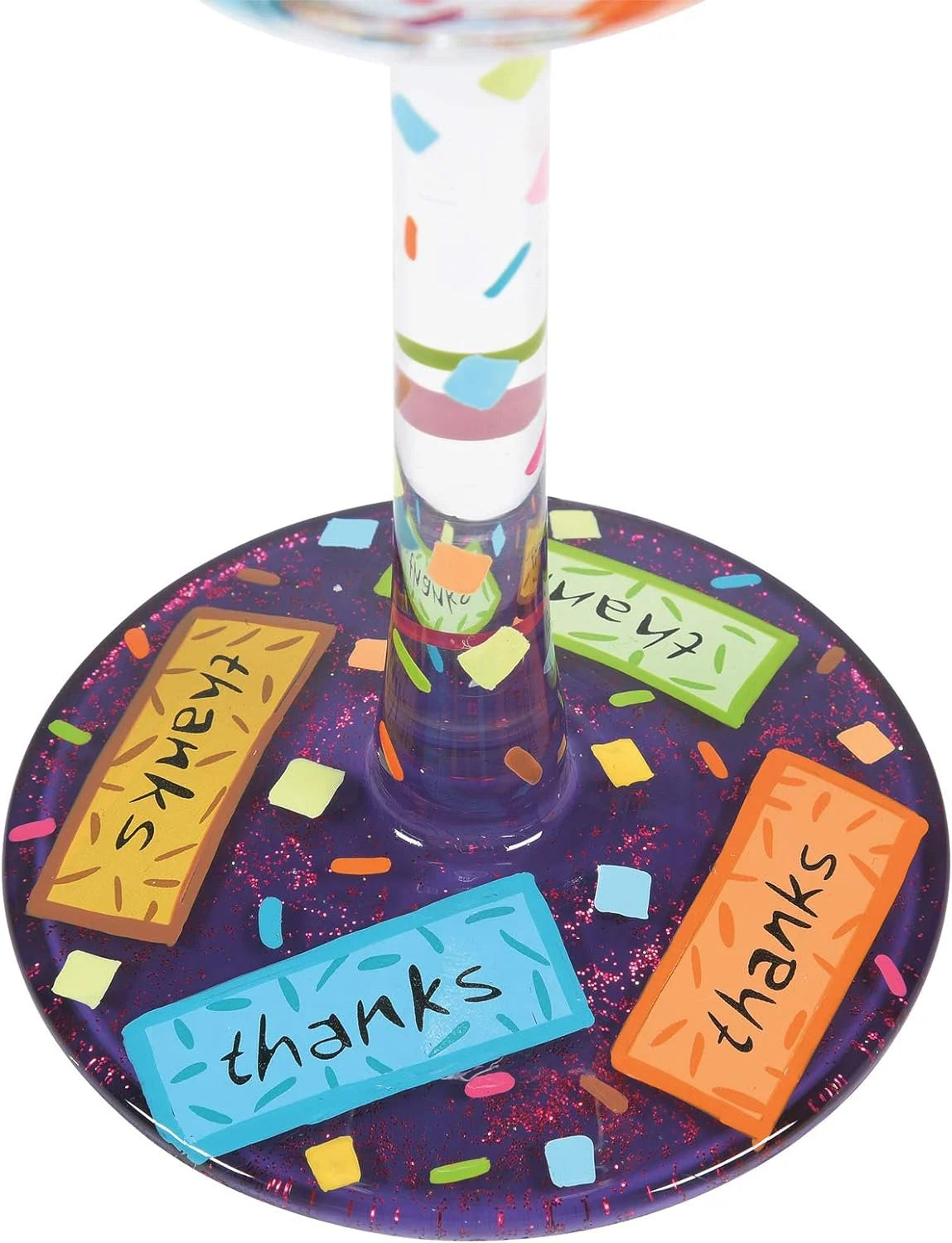 Hand-Painted Artisan Wine Glass 15 Ounce Multicolor V132050