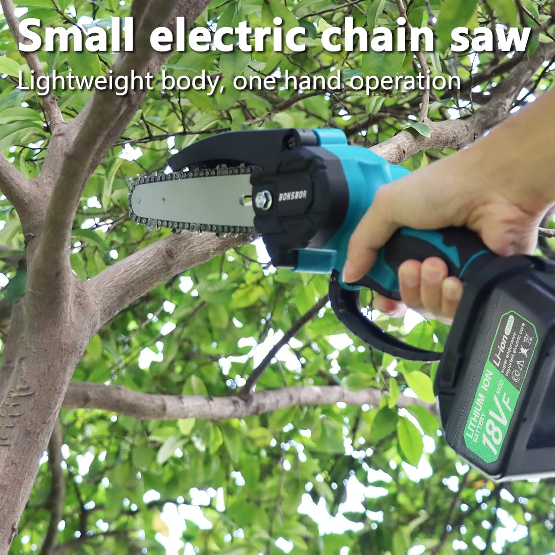 Cordless Mini Chainsaw 6" with 2 Chains 2x 5.0Ah Batteries and Charger W36961