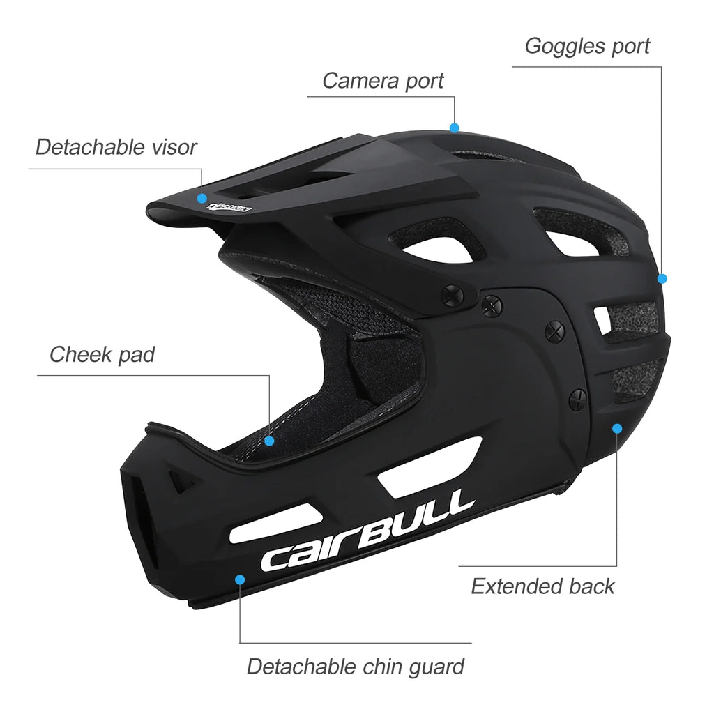 Full Face Bike Adult Cycling Helmet with Detachable Chin Guard and Visor U48998