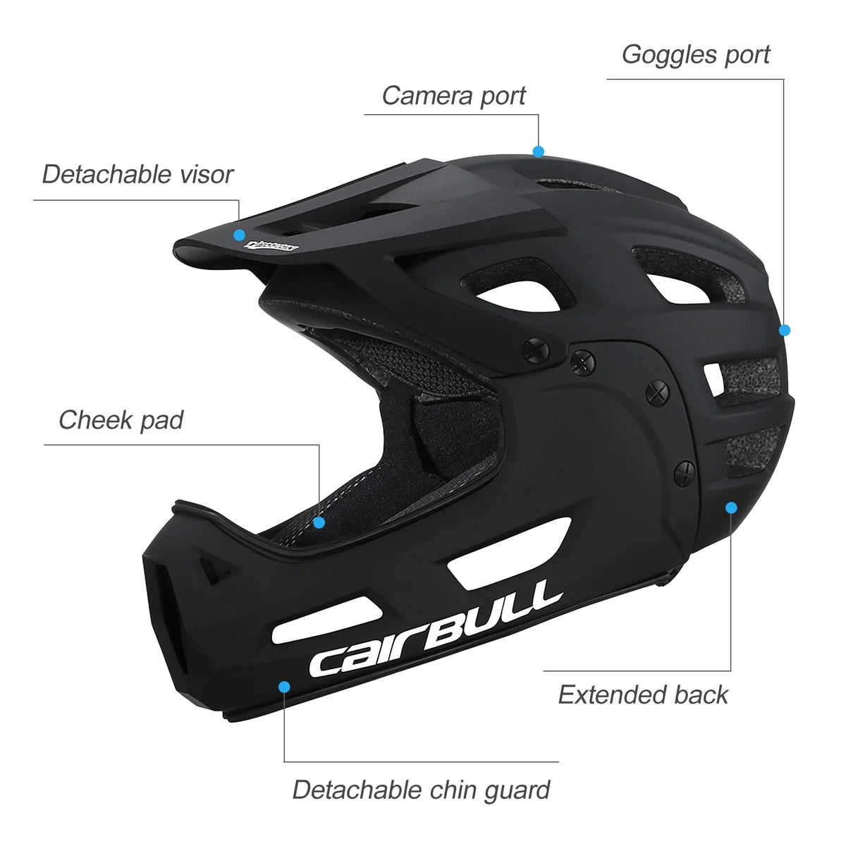 Full Face Bike Adult Cycling Helmet with Detachable Chin Guard and Visor U48998