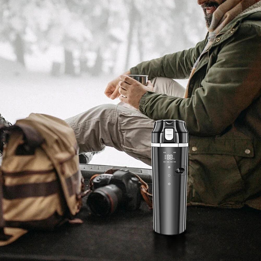 500ML Stainless Steel Car Heating Kettle Y69654
