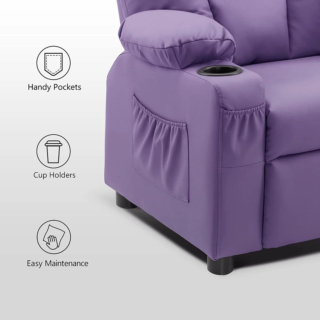 Faux Leather Recliner Chair with Cup Holders N49783