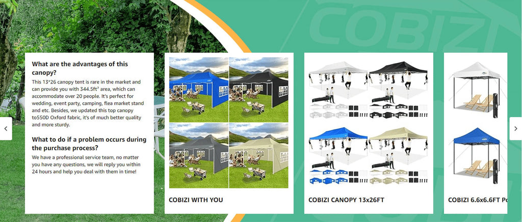 13x26 Heavy Duty Canopy Party Tent with Side Walls Blue O3762