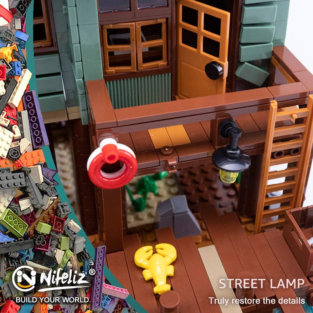 Fishing Village Captain's Wharf MOC Building Blocks Kit, 2745 Pcs H7298