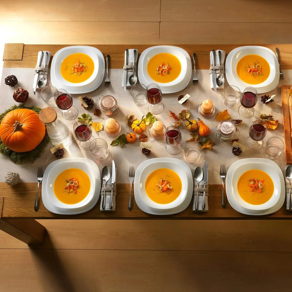 Set of 6 Tempered Opal Glass Dinner Plates G44982