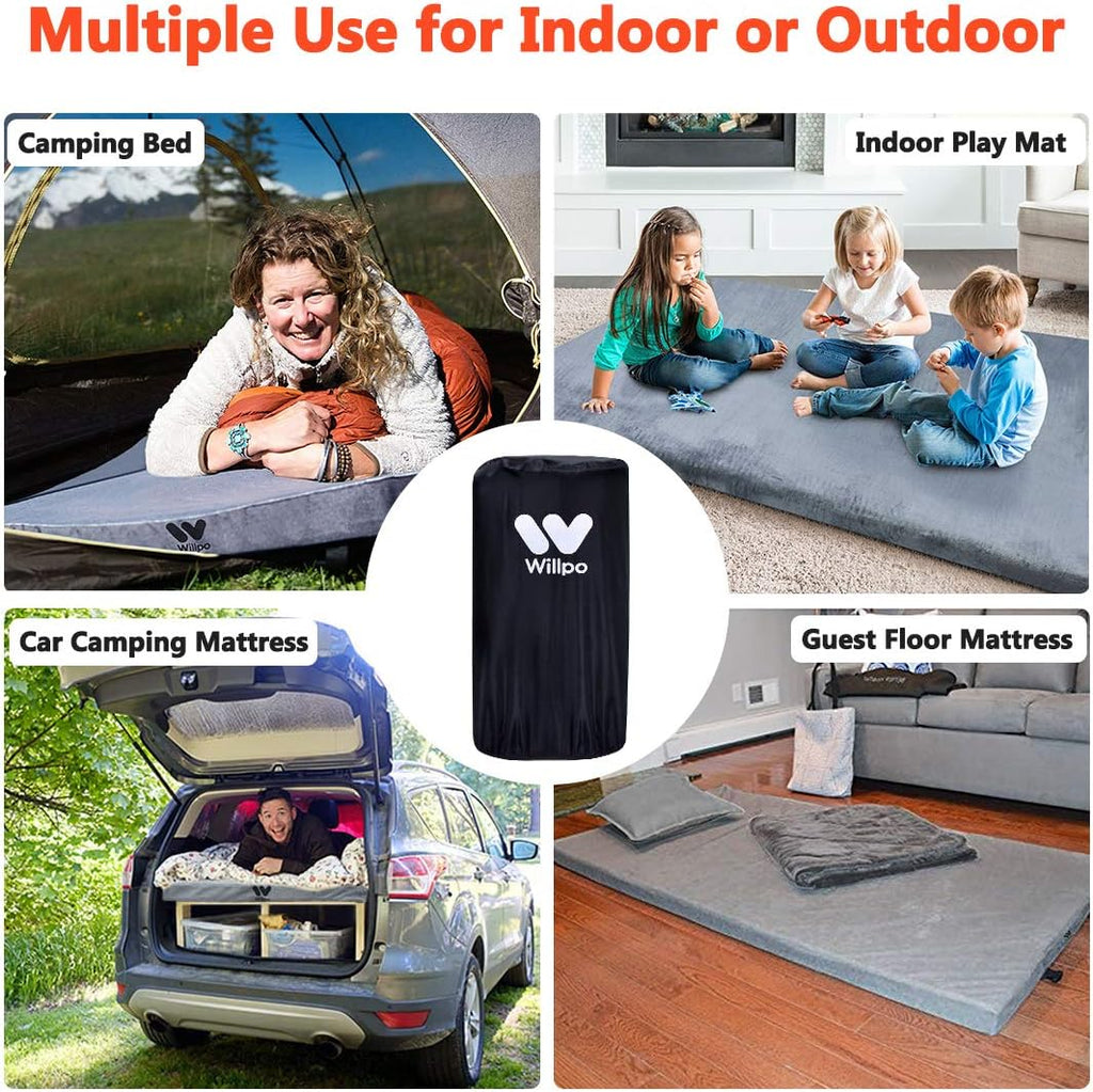 Memory Foam Camping Mattress Small Single 72x24x2.37 Single 75x30x2.75 Twin 75x38x2.75 Portable Sleeping Pad with Removable Waterproof Cover O4183