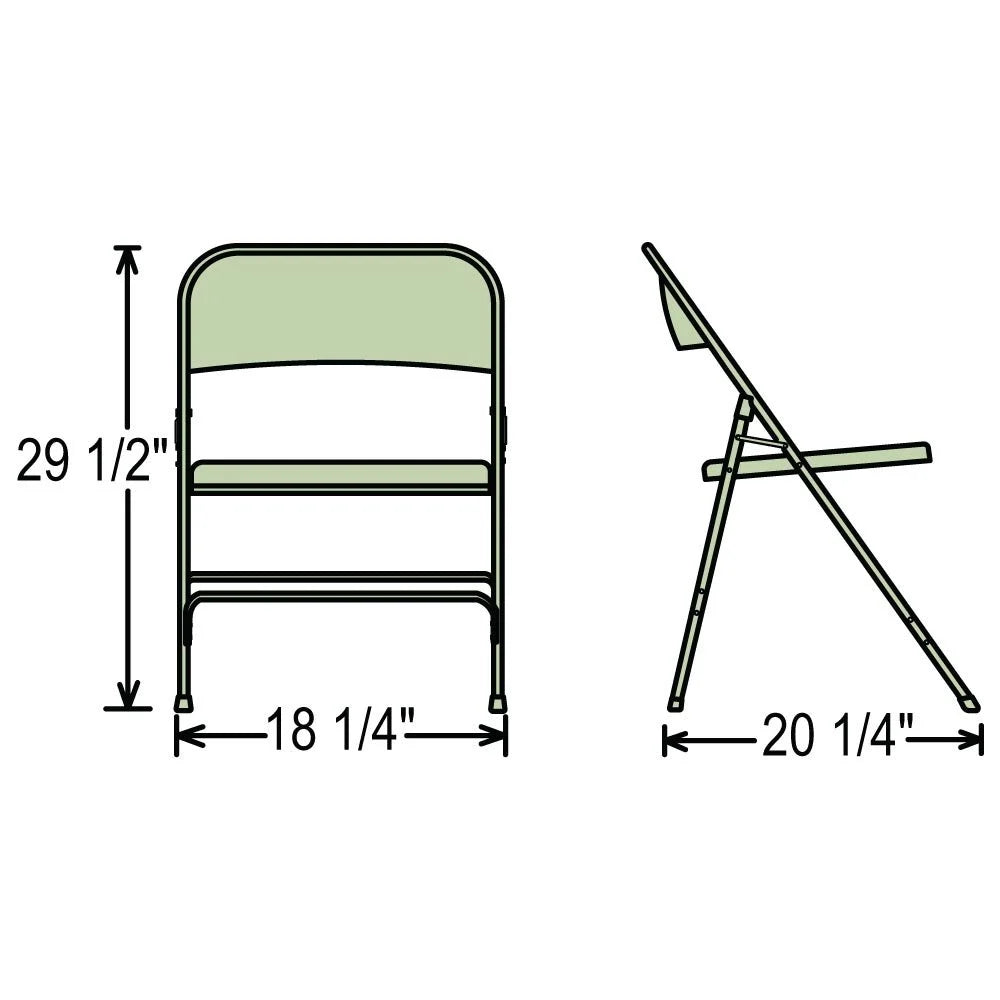 Black Set Of 4 Steel Folding Chairs V367892