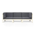 Weathered Gray and Dark Gray Acacia Wood Outdoor Modular Sofa with Cushions W301