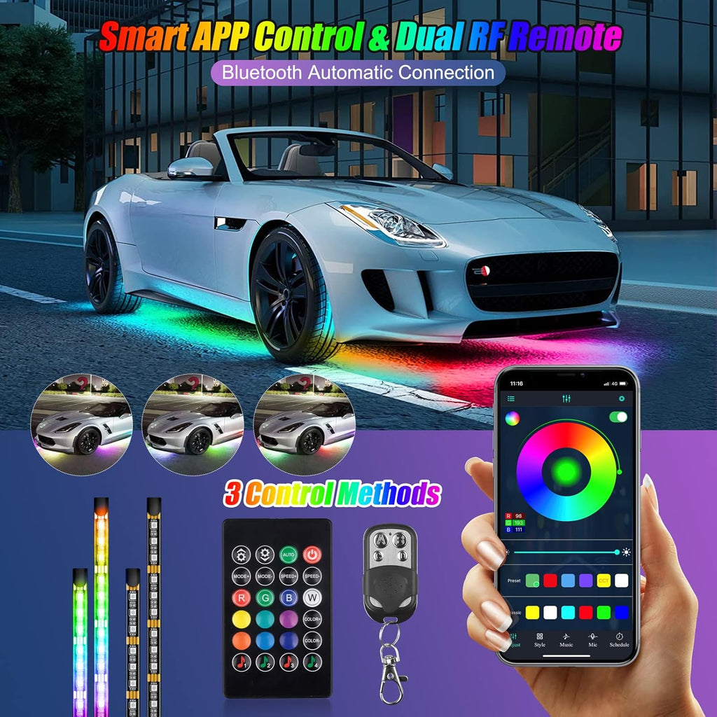 6 Pcs 300 LEDs Car Underglow Light Kit S1058