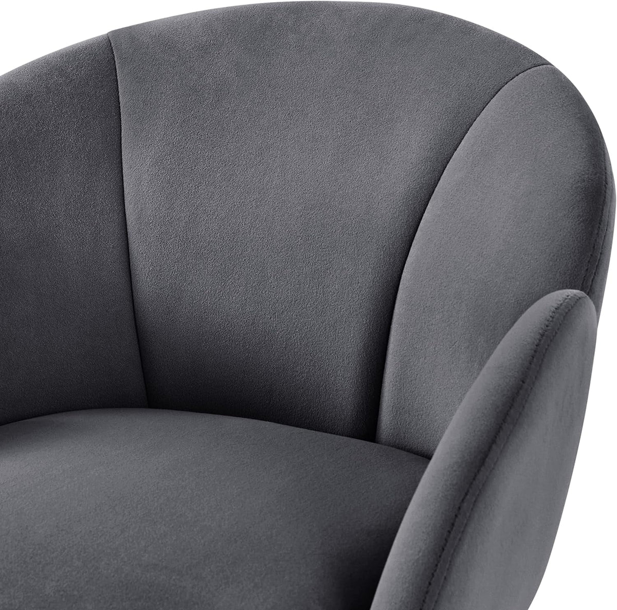 Dark Gray Velvet Barrel Accent Chair S3497