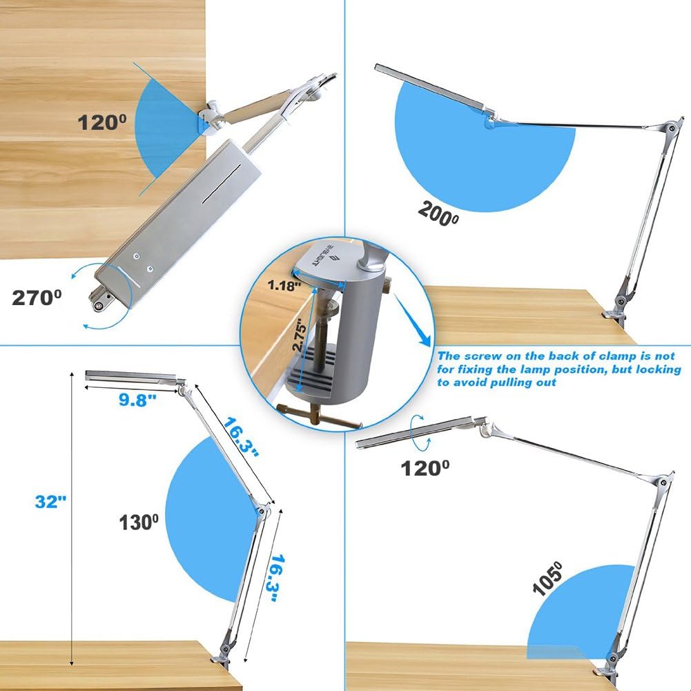 Metal Architect LED Desk Lamp with Clamp S275