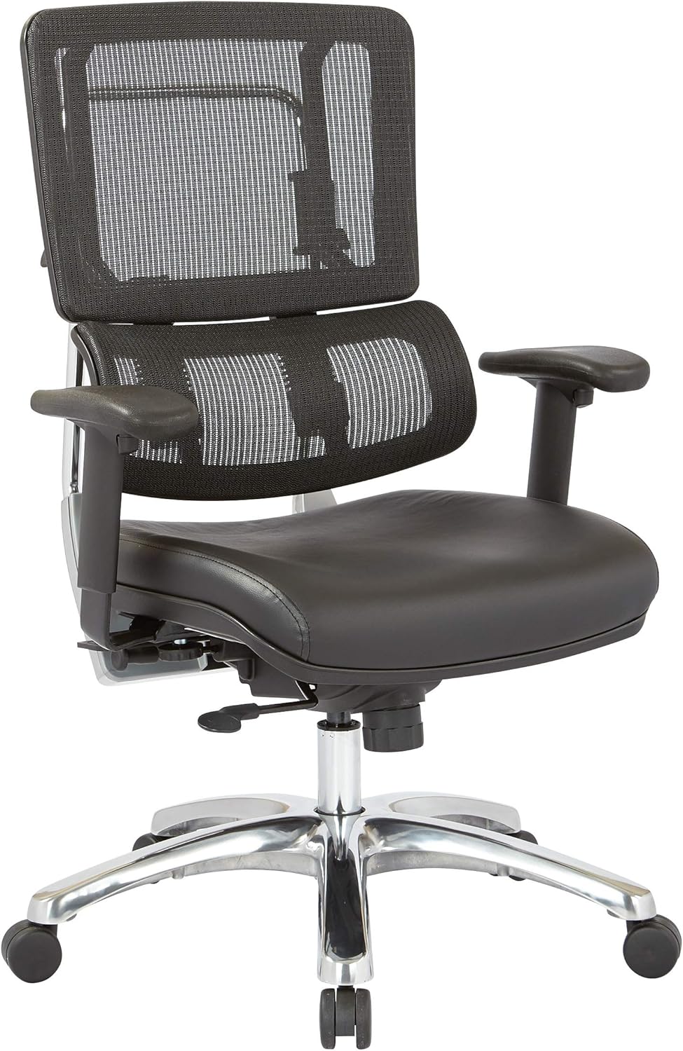Black Mesh Back Managers Chair with Polished Aluminum Base O236474