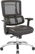 Black Mesh Back Managers Chair with Polished Aluminum Base O236474