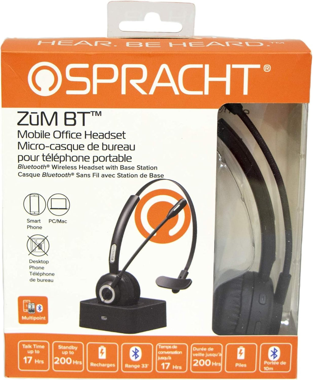 Wireless Bluetooth Mobile Office Headset Pack of 2 A107