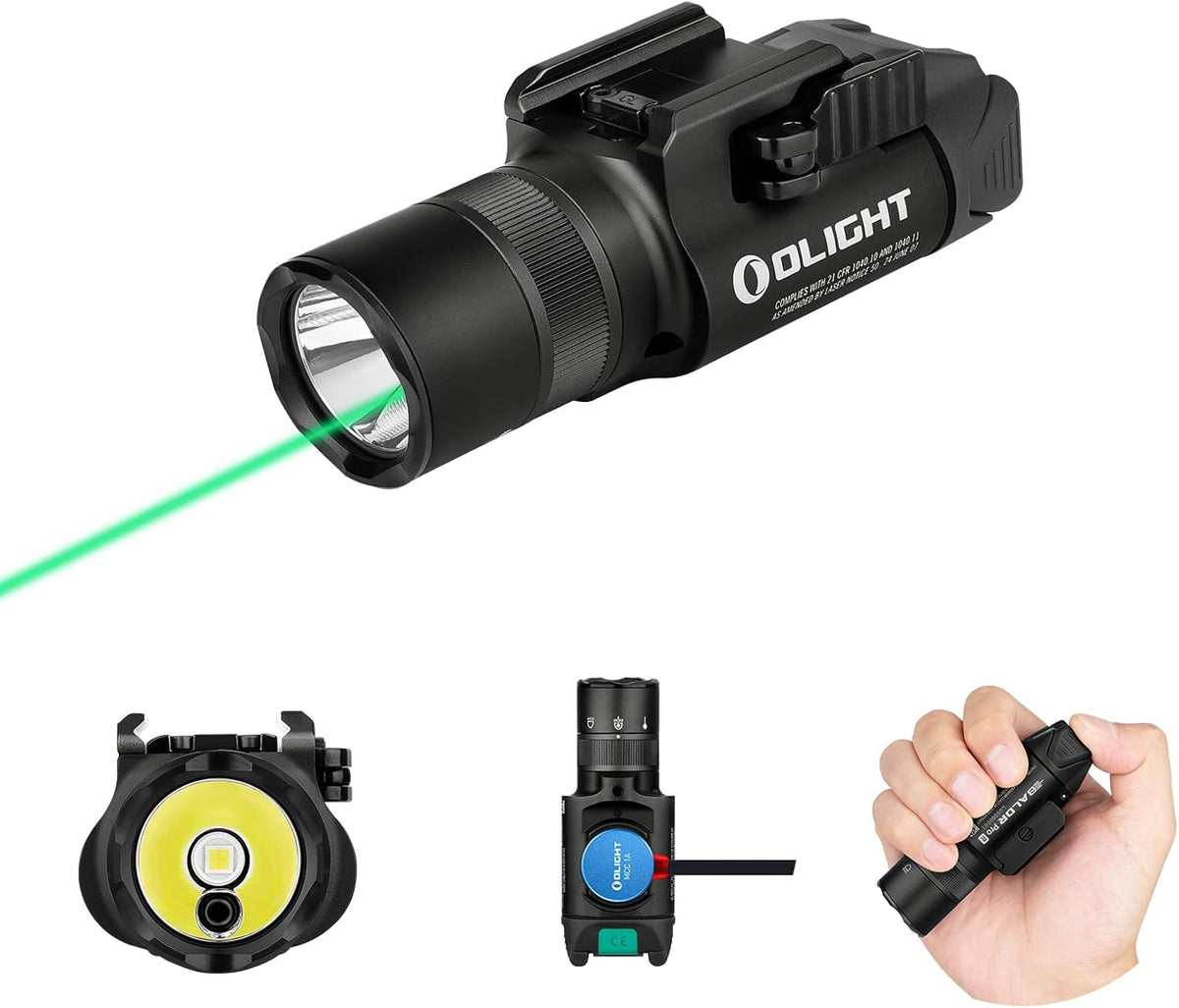 1350 Lumens Magnetic USB Rechargeable Tactical Flashlight with Green Beam and White LED Combo, Rail Mount Weaponlight H236