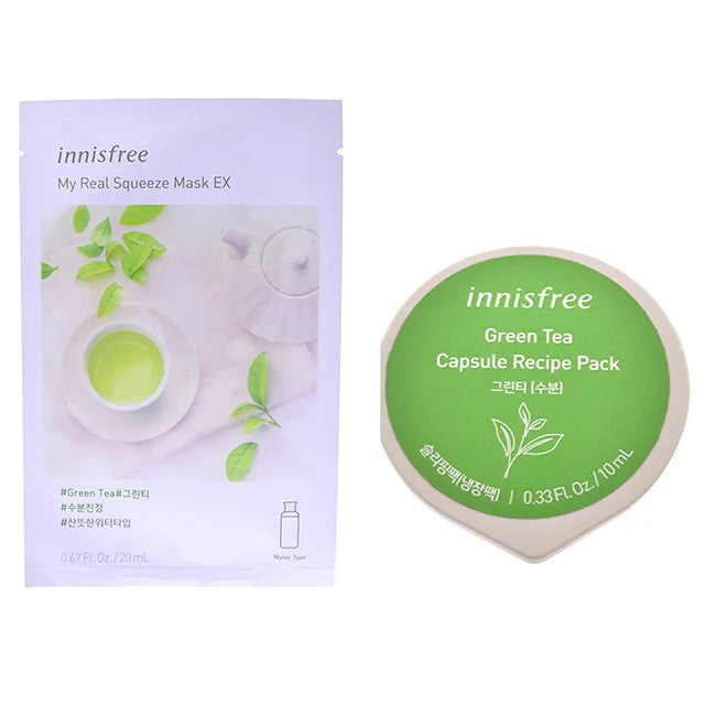 Green Tea Mask Kit - 2 Pc Kit 0.67oz Mask - Green Tea, 0.33oz Capsule Recipe Pack Mask - Green Tea K986179