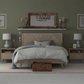 Queen Grey Wood Bed Frame with Adjustable Headboard R491212