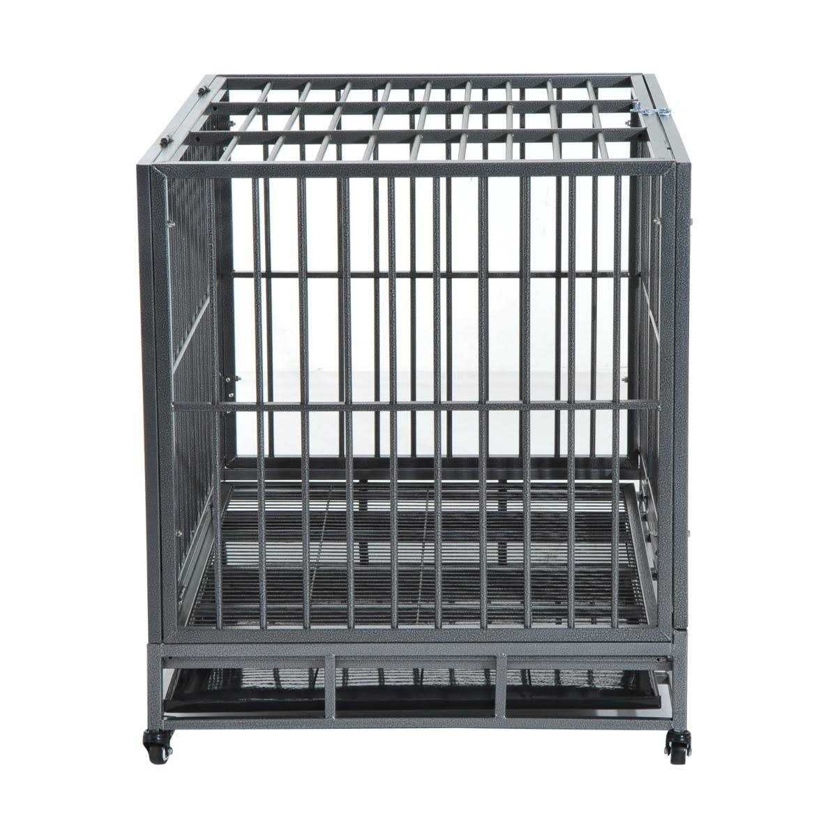 Heavy Duty Dog Crate Metal Cage Kennel with Lockable Wheels G559354