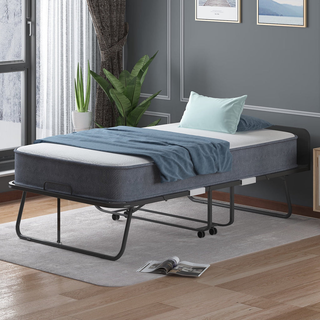 Folding Bed with Memory Foam Mattress and Headboard H11207