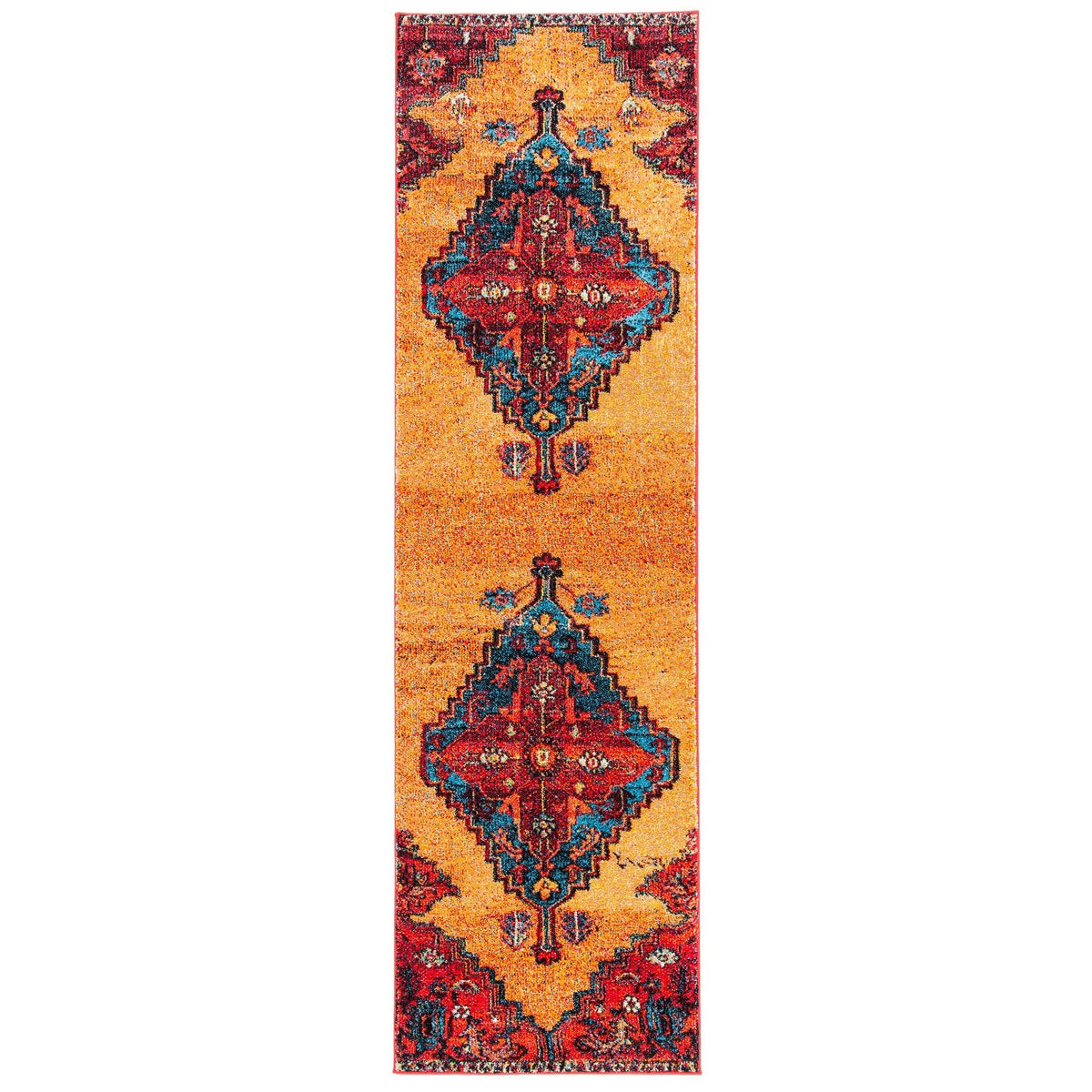 Red / Blue Vintage Rug V620936